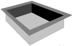 PolyPropylene 45 Mil Box Style Drop in Liner 4' x 4' x 2' with 1' flange